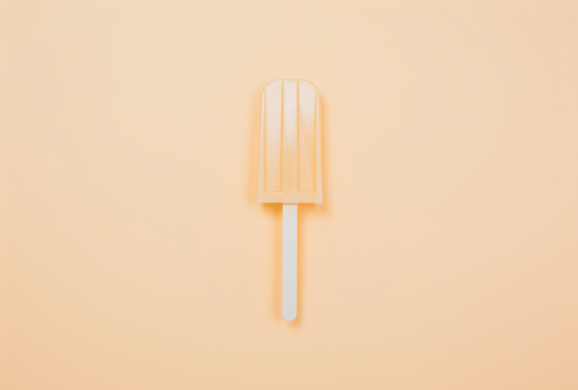 Minimalist Cream Popsicle on Peachy-Orange