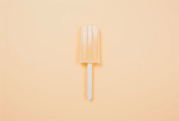 Minimalist Cream Popsicle on Peachy-Orange