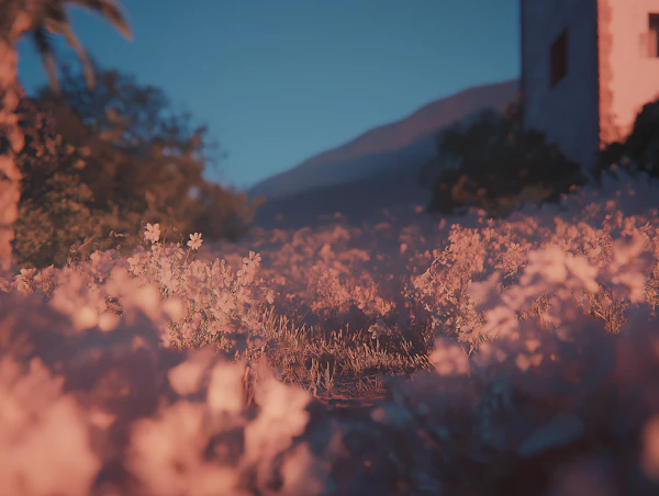 Sunlit Flower Field
