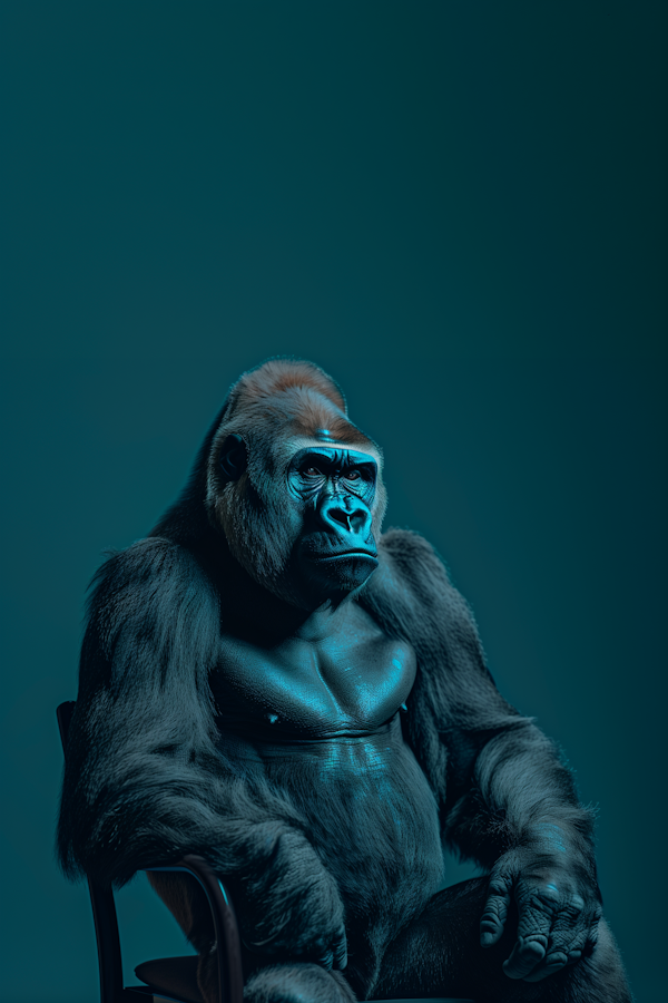 Gorilla in Monochrome Blue