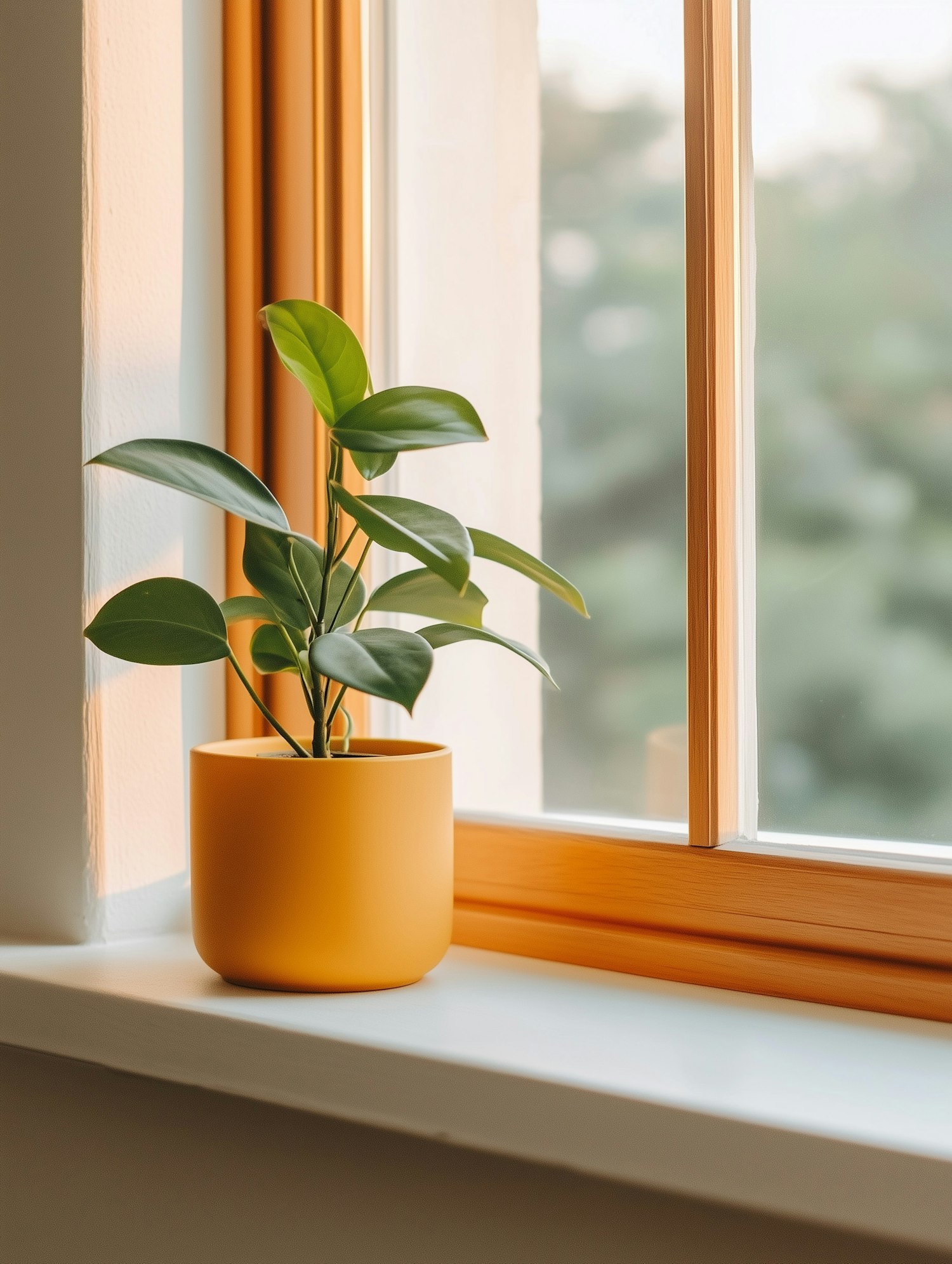 Lush Indoor Plant on Window Sill