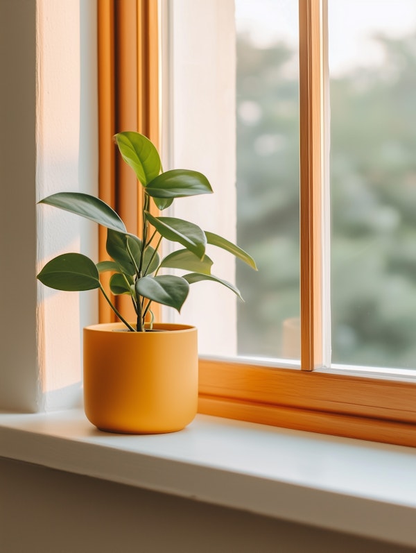 Lush Indoor Plant on Window Sill