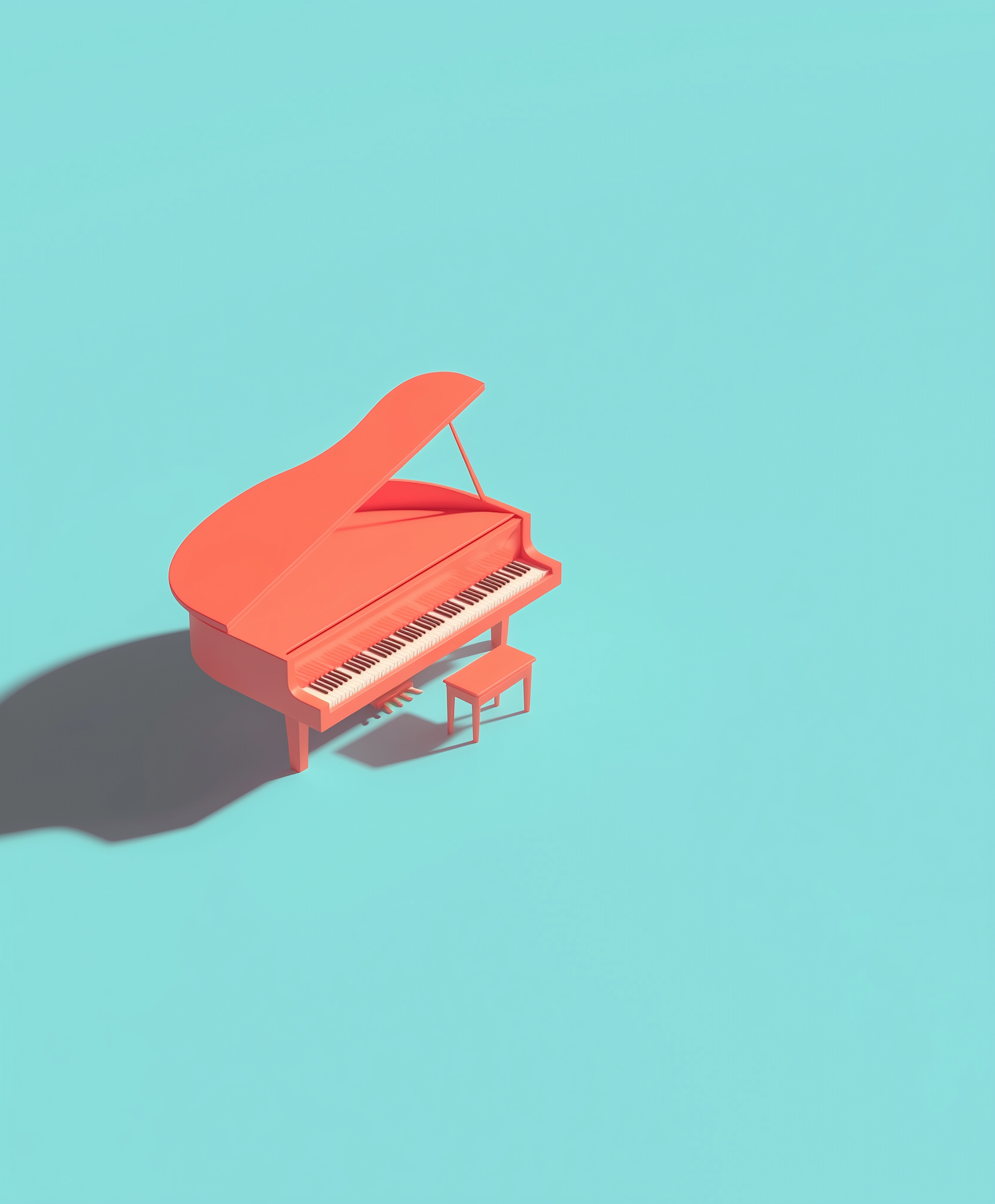 Vibrant Orange Grand Piano