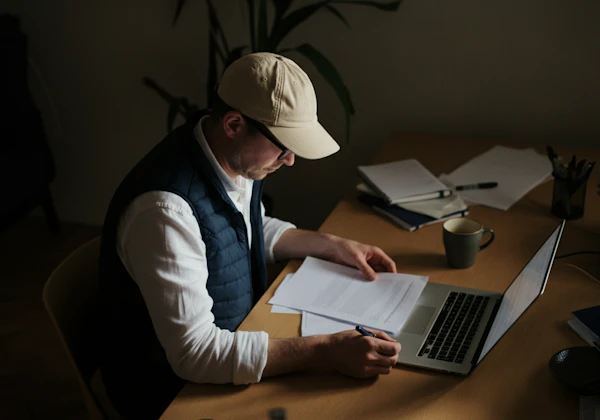 Man Working at Desk