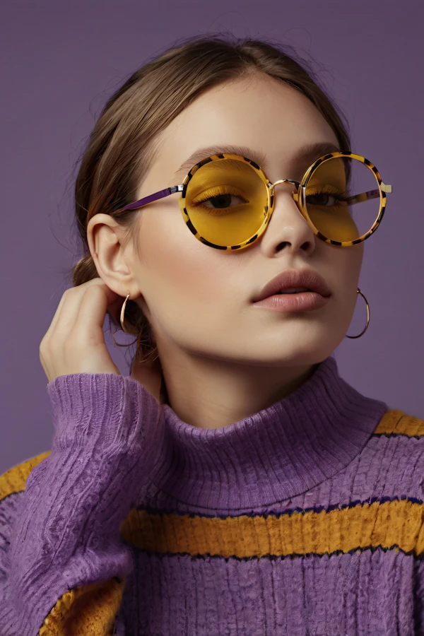 Stylish Woman with Yellow-Tinted Sunglasses
