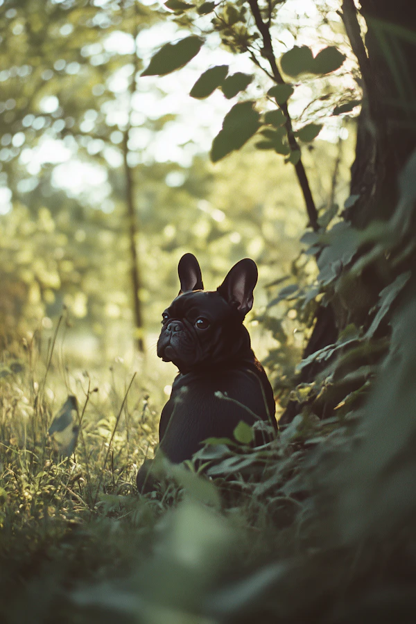 French Bulldog in Forest