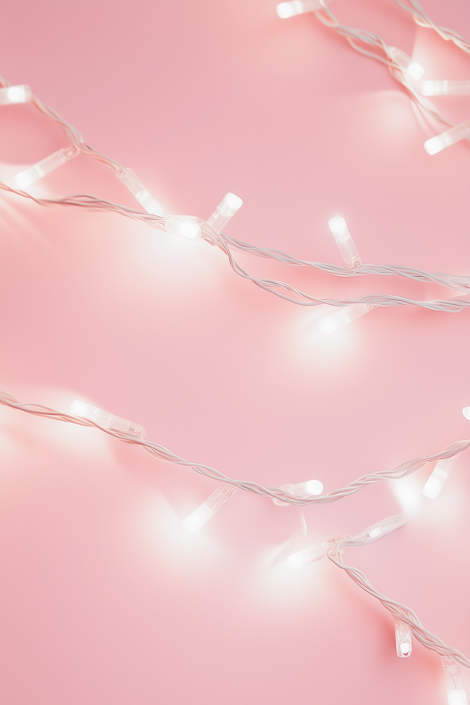 String Lights on Pink Background