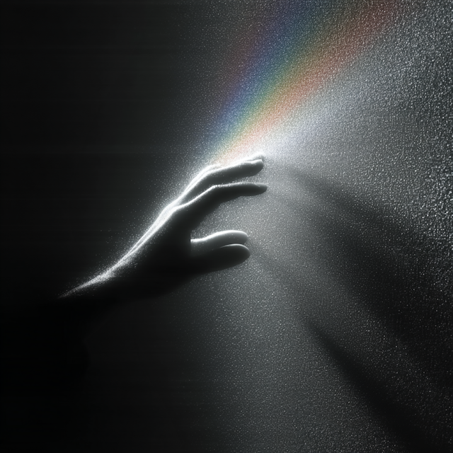 Hand and Rainbow Light
