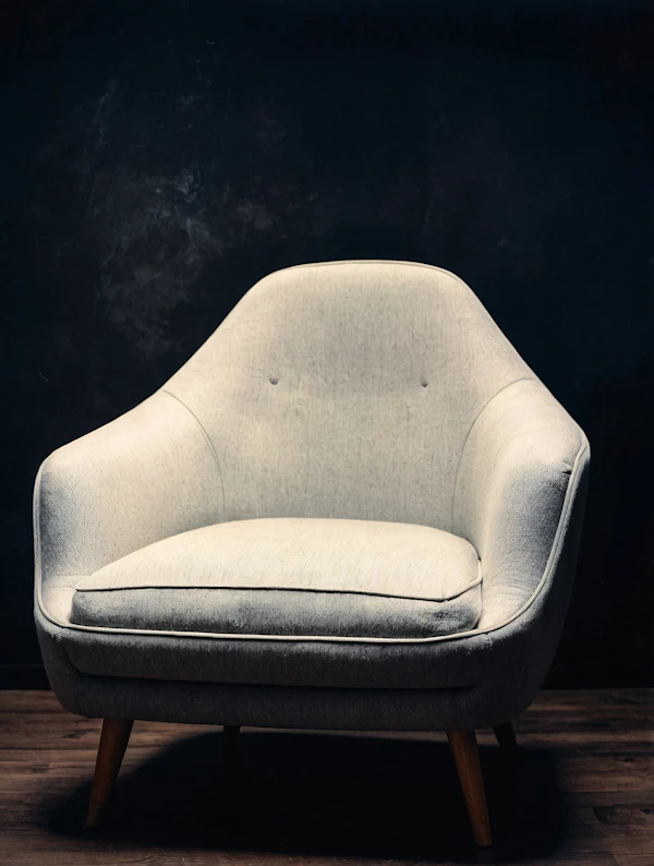 Modern Armchair Against Dark Background