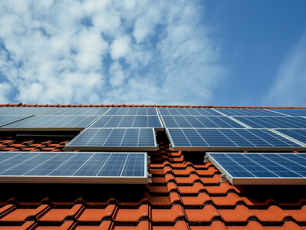 Solar Panels on Terracotta Roof