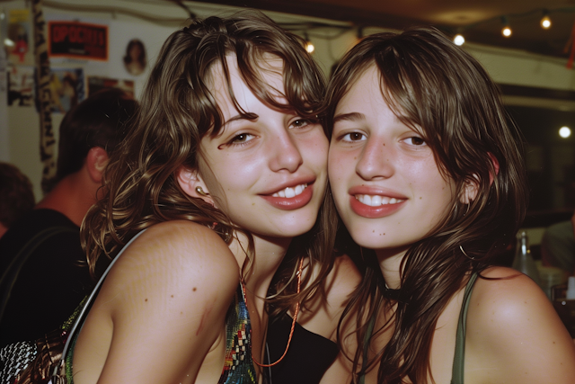 Cheerful Young Women at Social Event