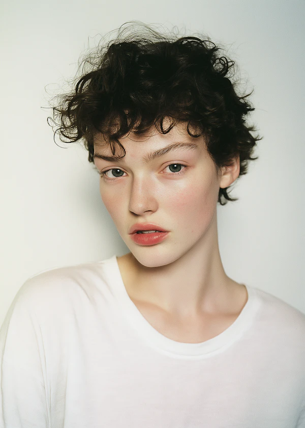 Portrait of a Person with Curly Hair