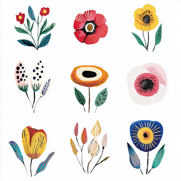 Stylized Flower Grid
