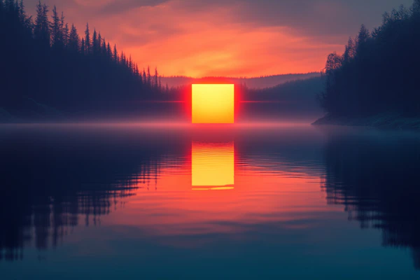 Surreal Lake Sunset