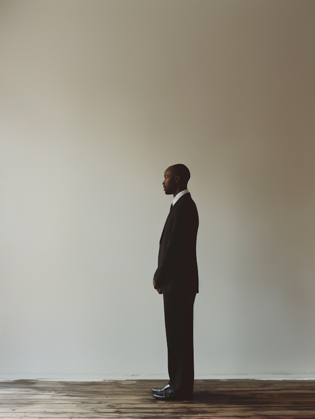 Contemplative Man in Suit