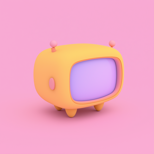 Stylized 3D Illustration of a Retro Television