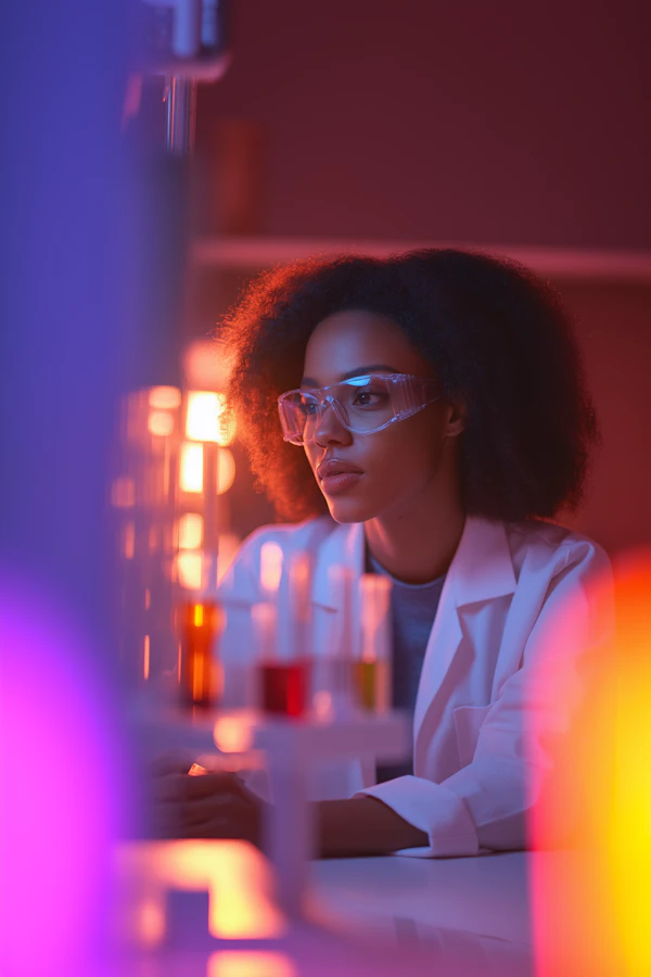 Focused Scientist in Laboratory