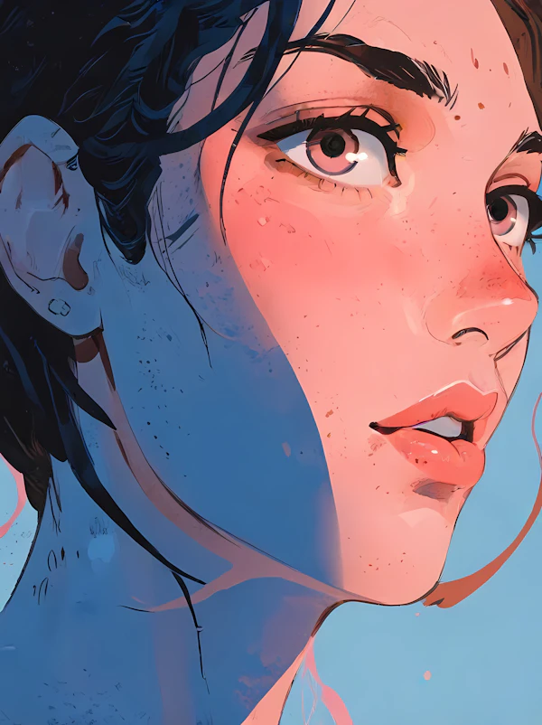 Close-up Illustration of Human Face