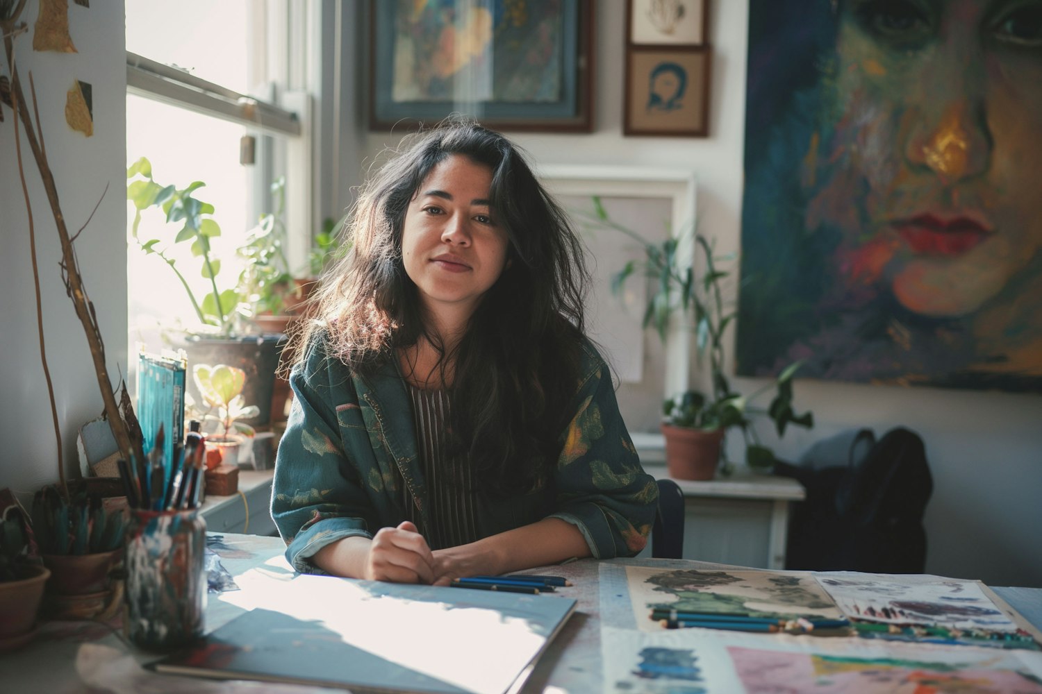 Artist in Her Studio