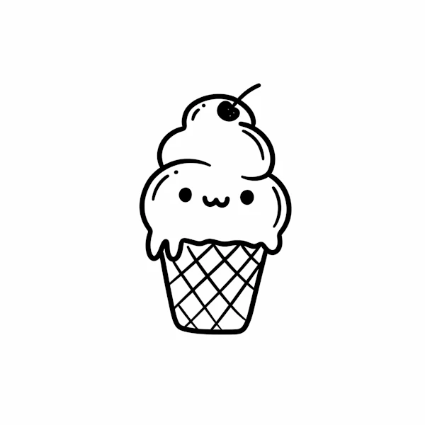 Smiling Ice Cream Cone