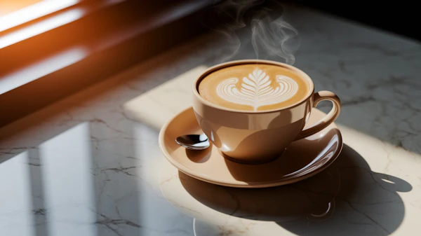 Latte on Marble Counter