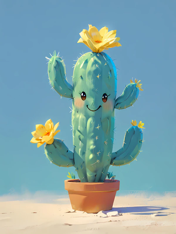 Smiling Cactus Art