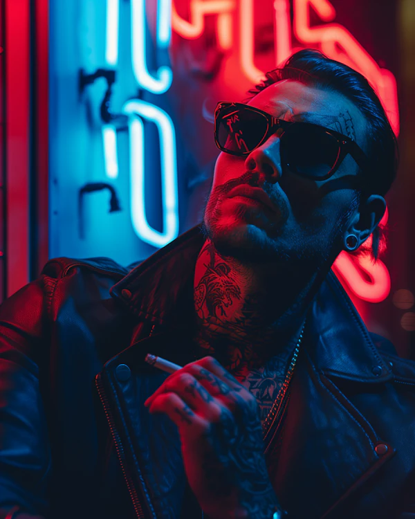 Neon-lit Urban Rebel