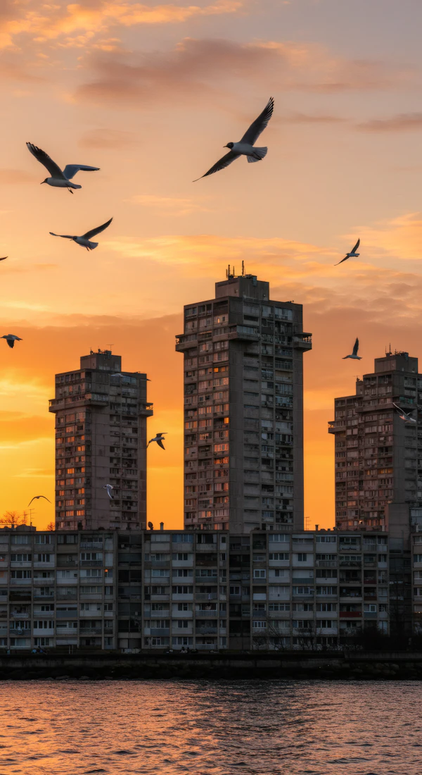 Serene Urban Sunset