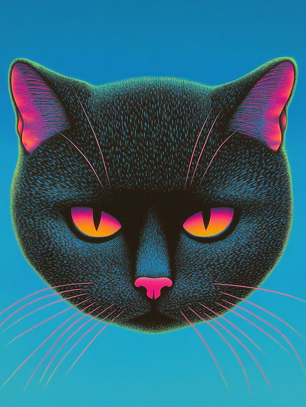 Surreal Black Cat Art