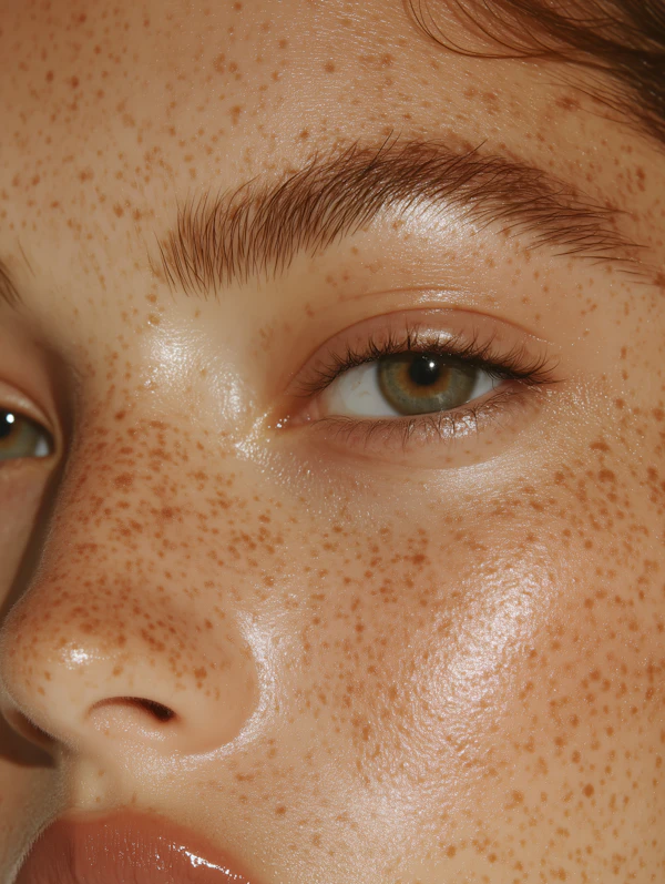 Freckled Face Close-Up