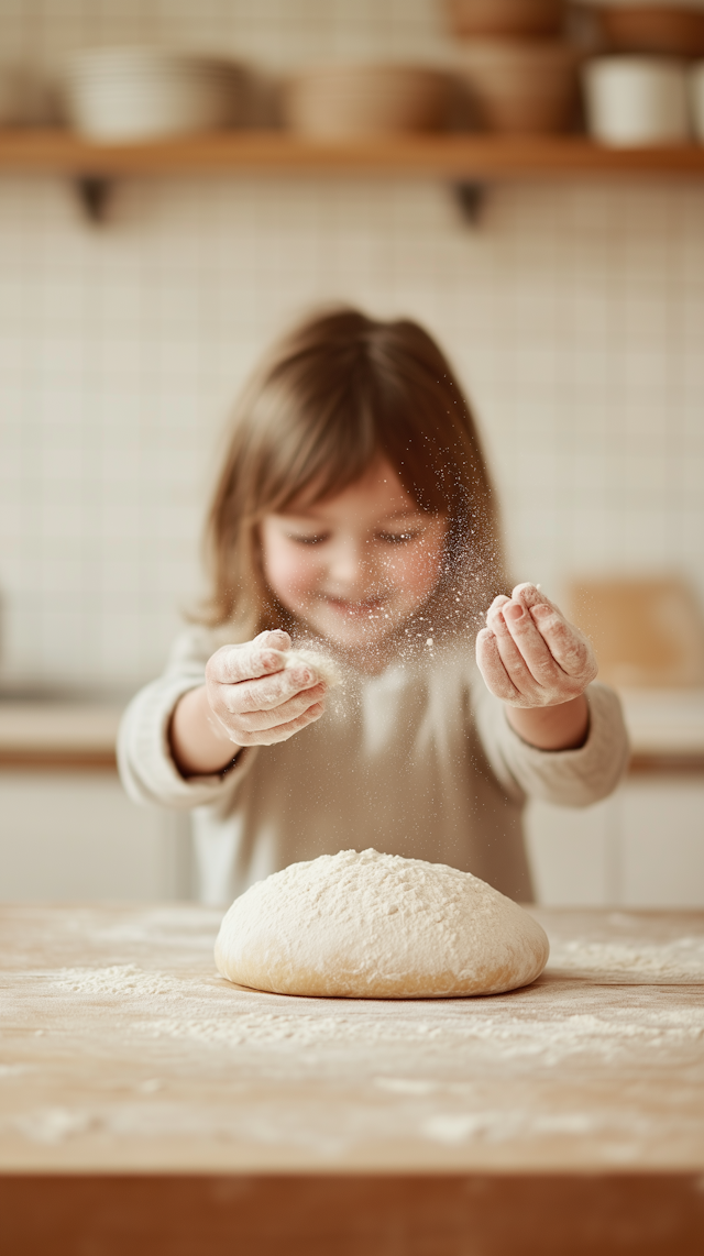 Child Baking Joyfully