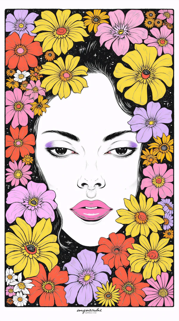Floral Portrait Art