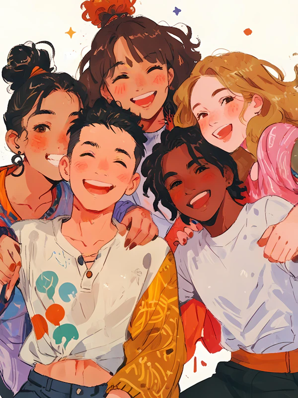 Joyful Group Illustration