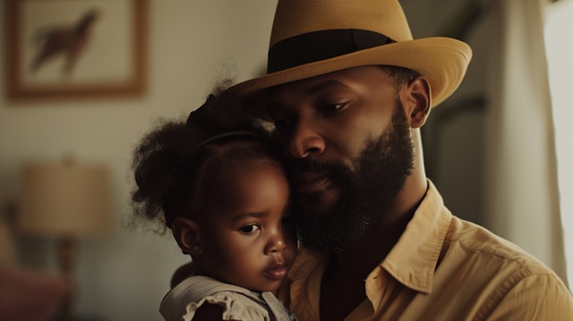 Tender Moment Between Man and Child