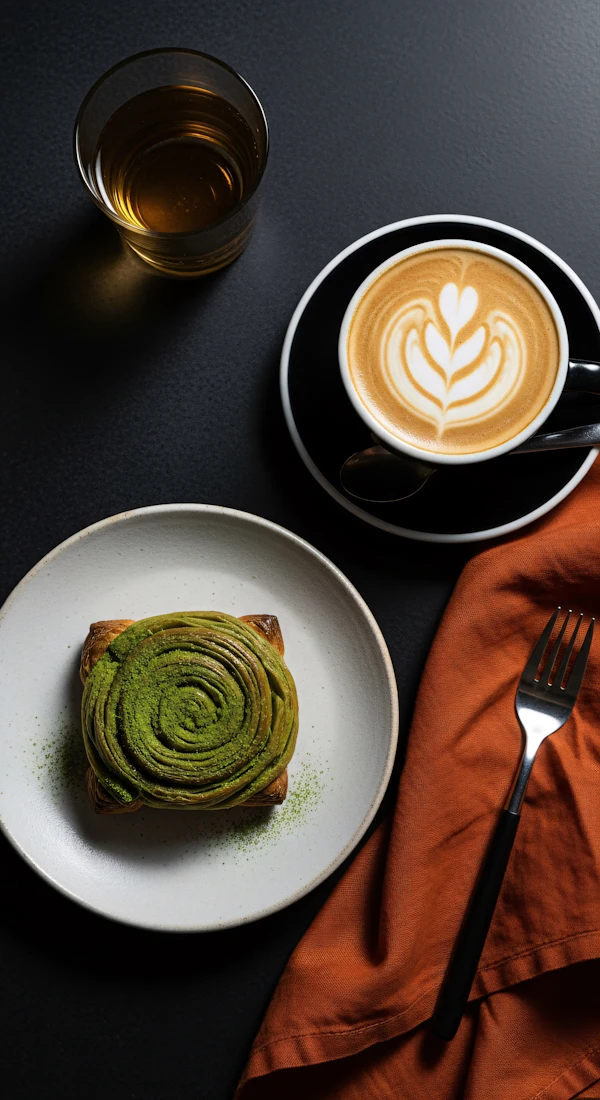 Latte and Matcha Pastry