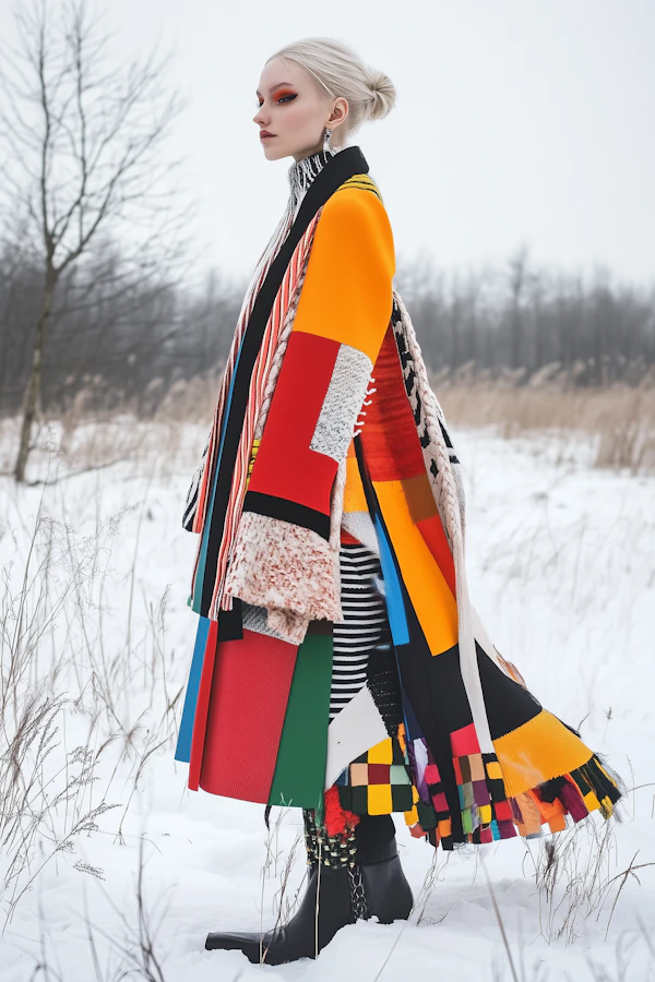 Woman in Snowy Landscape