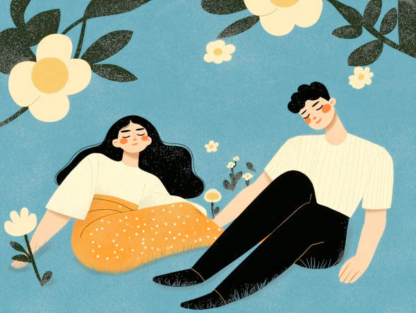 Serene Companionship in a Whimsical Field