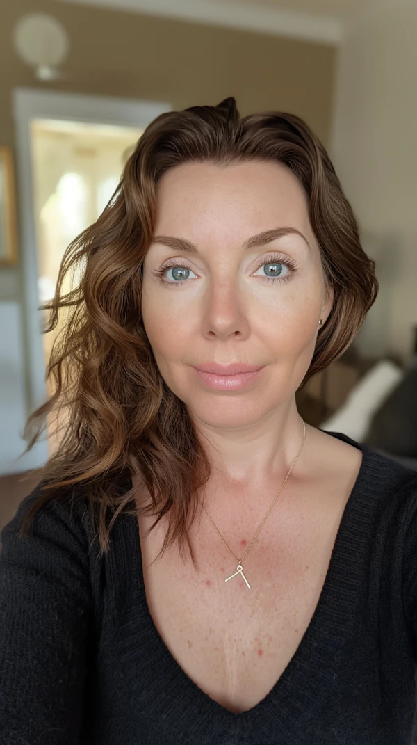 Serene Portrait of a Woman with Green Eyes