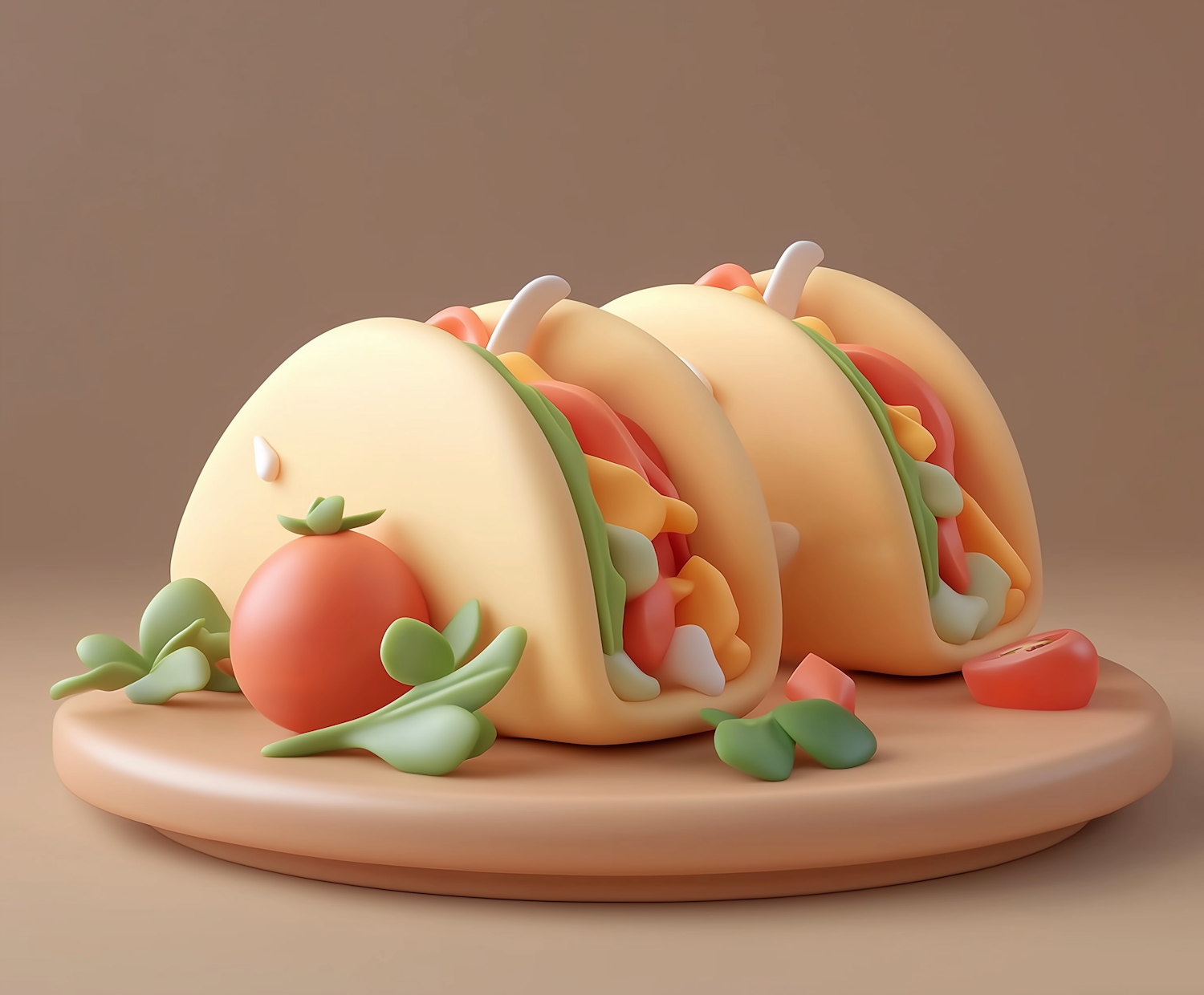 Stylized 3D Model of Tacos