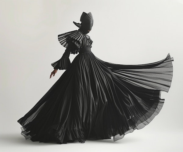 Elegant Black Dress in Motion