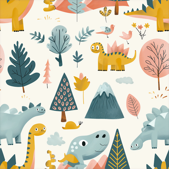 Whimsical Dinosaur Illustration