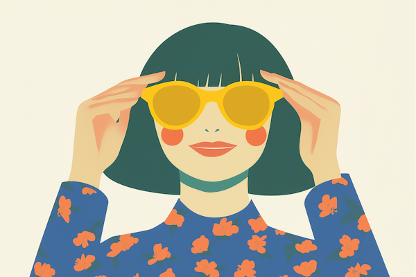 Stylized Illustration with Sunglasses