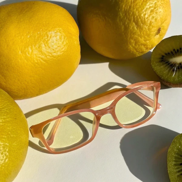 Pink Glasses with Fruit