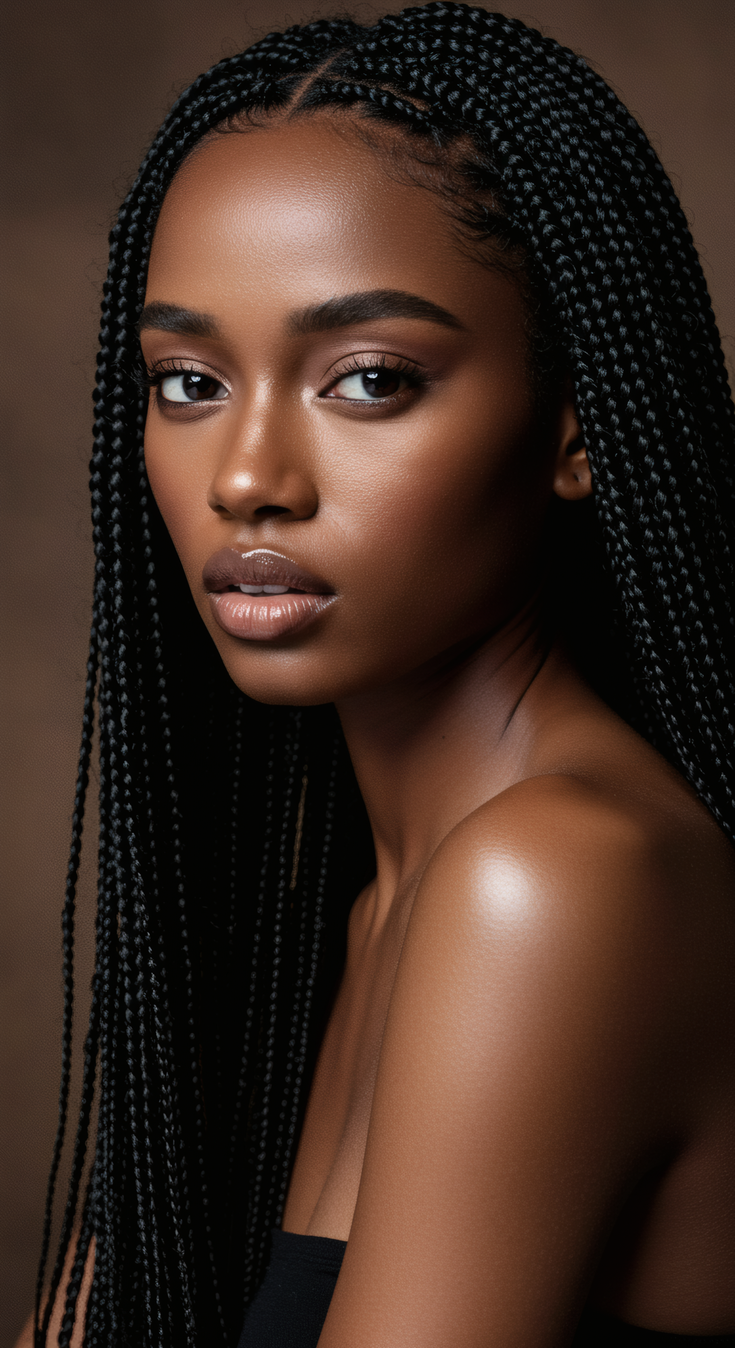 Portrait of a Woman with Braided Hair