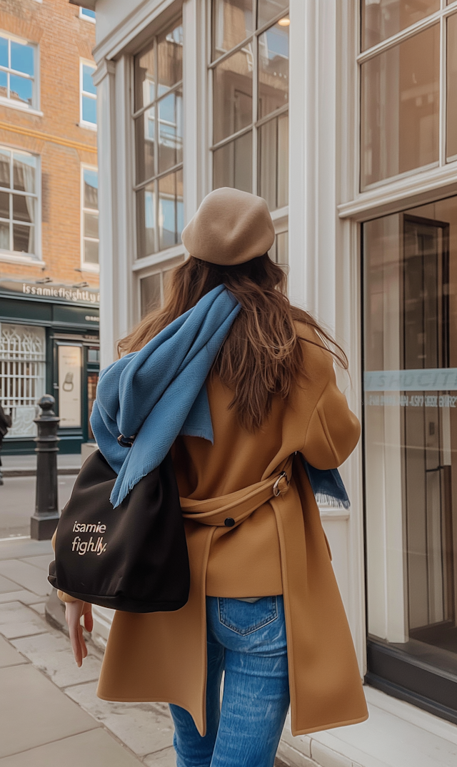 Stylish Woman Walking in City