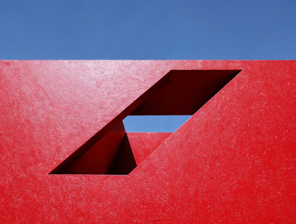 Red Wall with Triangle