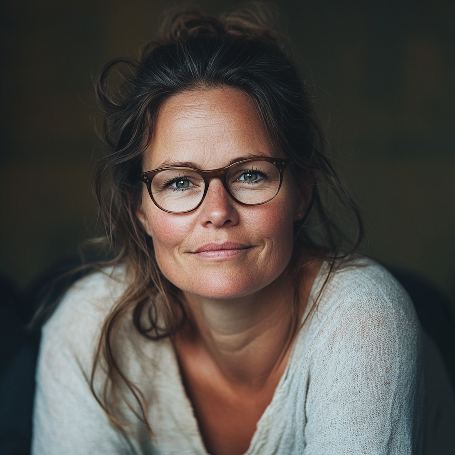 Serene Woman in Knit Sweater Portrait