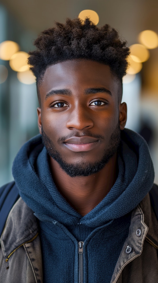 Young Man with Calm Expression