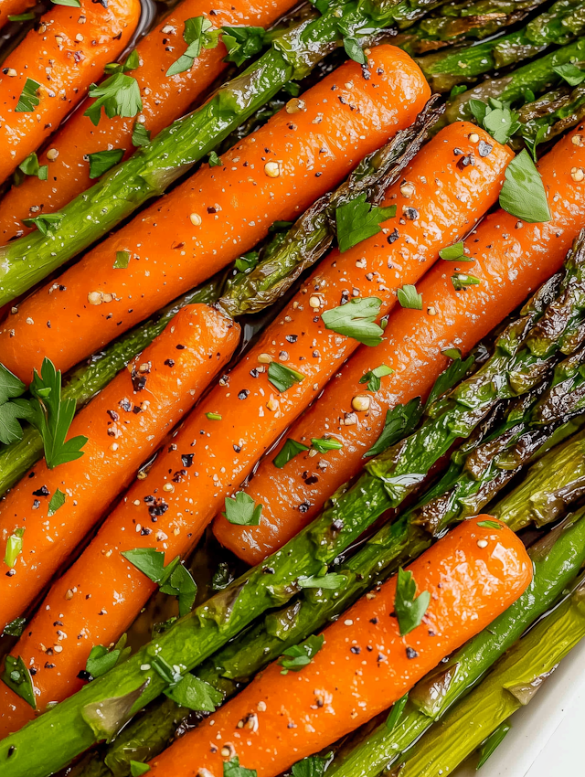 Roasted Carrots and Asparagus