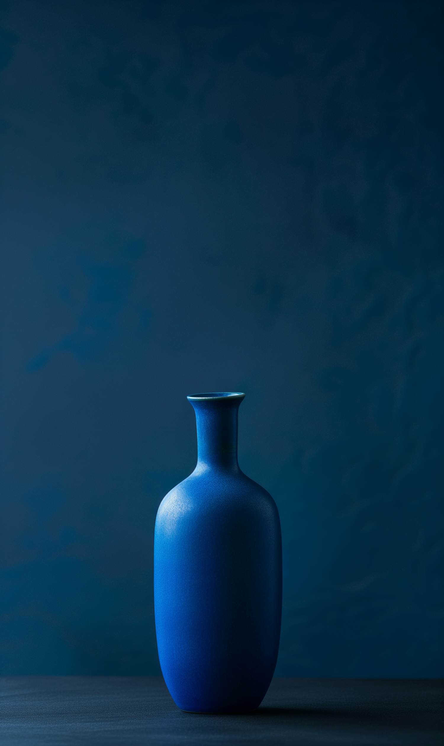 Elegant Blue Vase Against Dark Blue Background